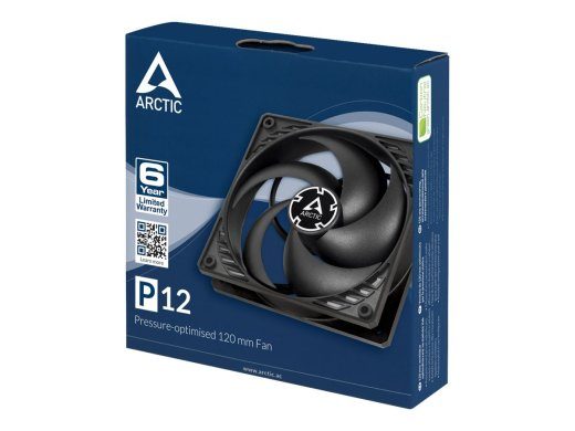 ARCTIC P12 ventilaator, 1-tükine, must, 120 mm
