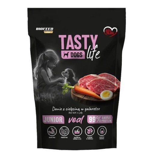 BIOFEED Tasty Dogs Life Junior veiseliha - märg koeratoit - 500g