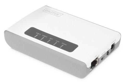 Digitus 2-Port USB 2.0 Wireless Multi-Functional Network Server, 300 Mbps