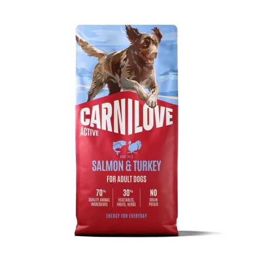 CARNILOVE Aktiivne Laks & Kalkun kuiv koeratoit 12kg