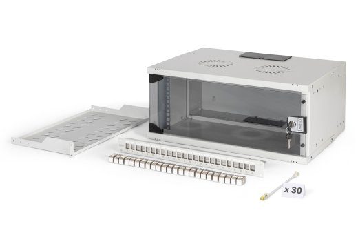 Digitus SOHO Pro network set, 483 mm (19"), 4U, 540 x 400 mm DN-49200-SET Light Grey