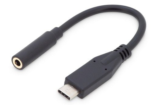 Digitus USB Type-C heliadapter kaabel, Type-C - 3.5mm M/F, 0.2m, Helisisend/väljund, Versioon 3.1 AK-300321-002-S Type-C 3.5mm