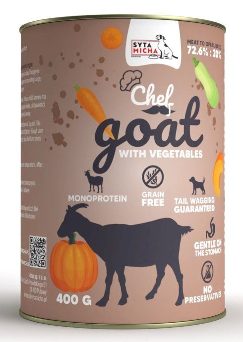 SYTA MICHA Chef Goat with vegetables - märg koeratoit - 400g