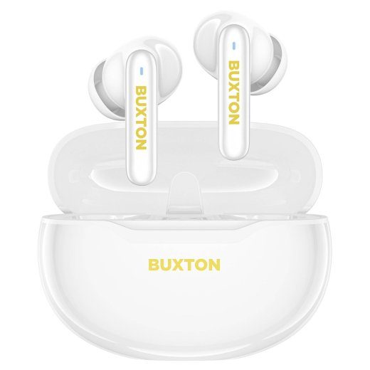 Buxton BTW 7200 White Tuya - juhtmeta kõrva kuuldeaparaadid laadimiskotidaga, valge