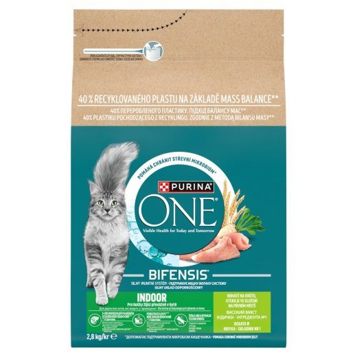 PURINA One Bifensis Indoor Cat Food, Turkey Flavor, Dry, 2.8kg