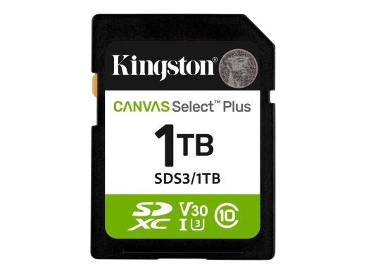 Kingston Canvas Select Plus 1TB SDXC UHS-I Mälukaart, 150MB/s