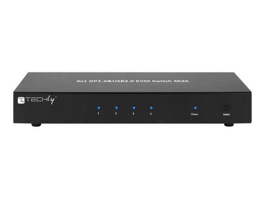 TECHly 4 Port DisplayPort 1.2 KVM Lülitüüp ja Hub koos Audio KVM/Audio/USB Lülitüübiga