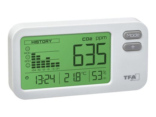 TFA AIRCO2NTROL COACH vidaus termohigrometras su CO2 matuokliu baltas