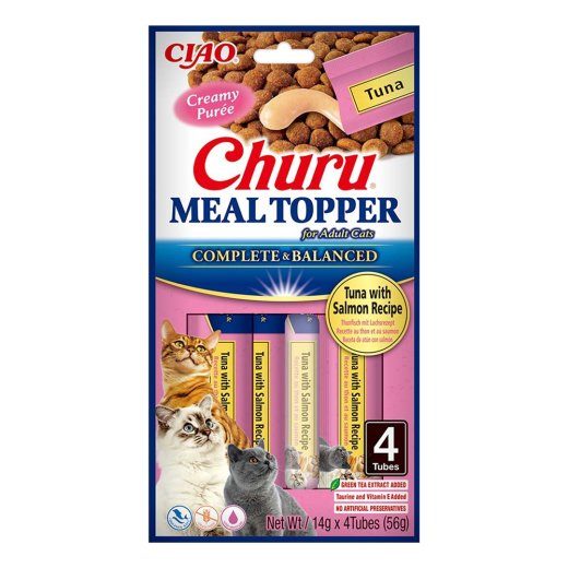 INABA Churu Meal Topper Tuna with salmon - kassilemmikud - 4 x 14g