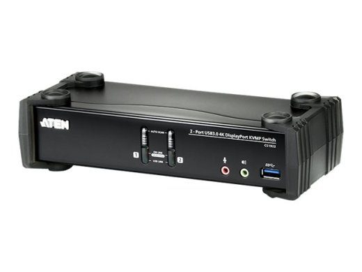Aten CS1922 2-Port USB 3.0 4K DisplayPort KVMP Switch Aten 2-Port USB 3.0 4K DisplayPort KVMP™ Switch (Cables included) CS1922