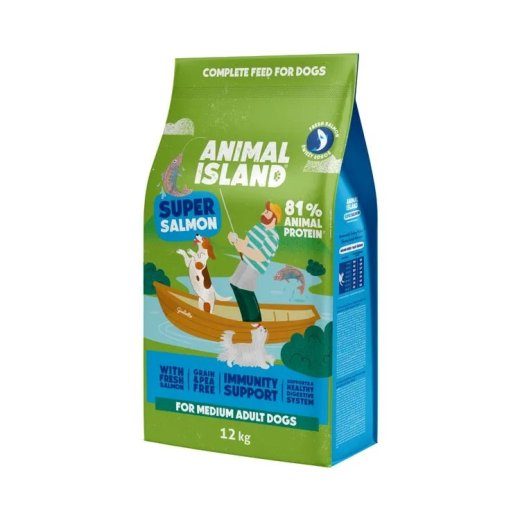 ANIMAL ISLAND Adult Medium Salmon - kuiv koeratoit - 12kg