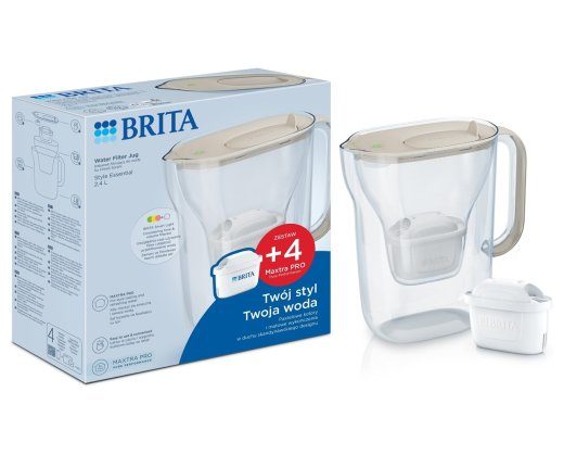 Brita Style Essential filtrinõu + 4 Maxtra Pro Pure Performance filtripatruuni (liivavärviline)