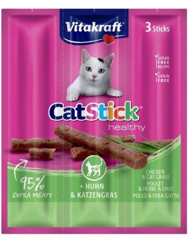 VITAKRAFT CatStick Mini kana rohu lisandiga - kassi maius - 3 tk