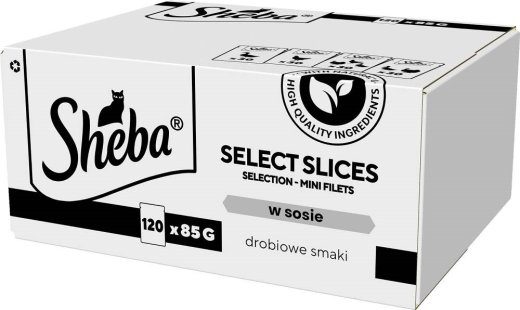 SHEBA Select Slices Linnulihased - märgkassitoit - 120 x 85g