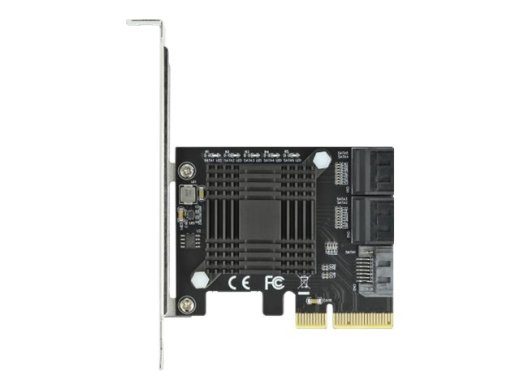 DeLOCK 5-Port SATA PCI Express x4 Card - Low Profile Storage Controller