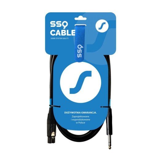 SSQ XLRJS1 - XLR mees - Jack stereo 6,3 mm kaabel, 1 m