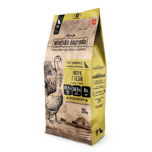 WIEJSKA ZAGRODA Turkey with goose M - kuiv koerte toit - 20kg