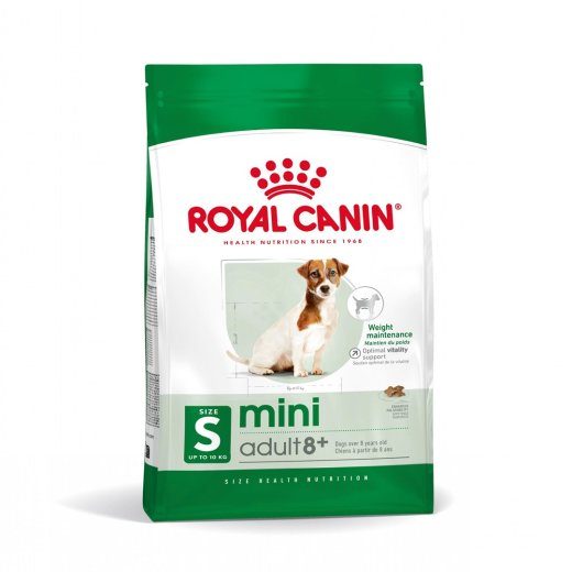 Royal Canin Mini Adult 8+ 8 kg Senior Linnuliha, Riis, Köögivesi