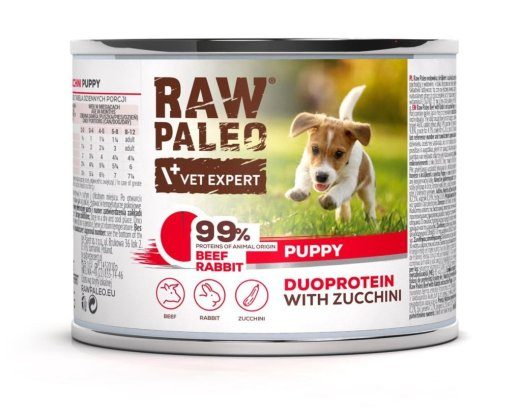 VETEXPERT Raw Paleo Duoprotein Veiseliha & Küülik Puppy - märg koeratoit - 200g