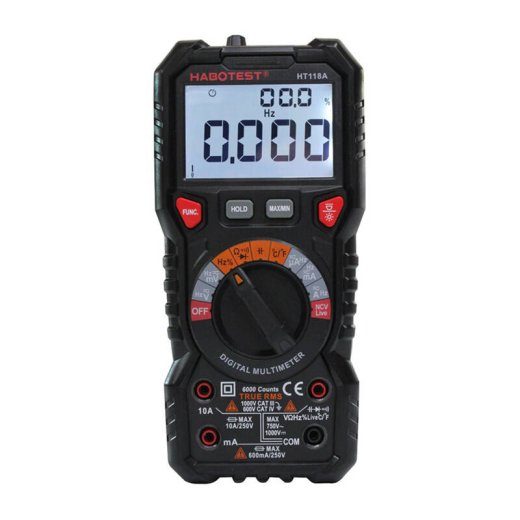 Digitaalne Multimeeter Taskulambiga Habotest HT118A, True RMS, NCV