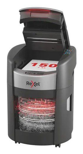 Rexel ShredMax AutoFeed+ 150X paberipurusti, P4, 150 lehte, 15-liitrine prügikast