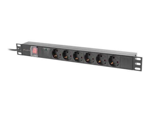 Lanbergi voolujaotusseade 6-pin 10A must 2m