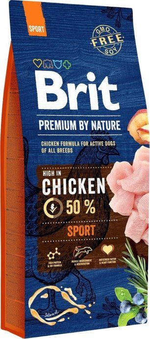 BRIT Premium by Nature Sport kana kuiv koeratoit 15 kg