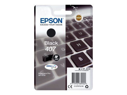 Epson 407 must 2600 lehekülge tint C13T07U140