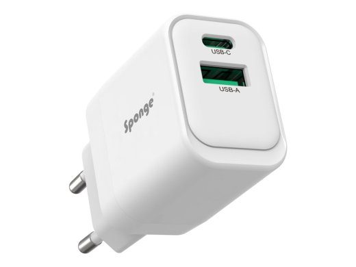 22.5Watt Sponge Adapter 1xUSB-A 2.0 1xUSB-C