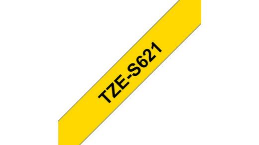 Brother TZe-S621 Tugeva kleepuvusega lamineeritud lind Must kollasel TZe 8 m 9 cm