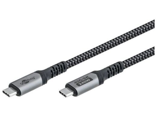 goobay USB-C 4.0 Tekstiilikaabel 1,8m