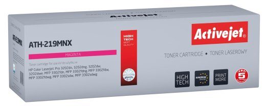 Activejet ATH-219MNX Toner HP printerile, asendaja HP 219X W2193X; Supreme; 2500 lehekülge; magenta, tšhibiga