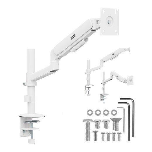Ergo Office Monitori kinnituse/ripp, gaasipüstol, 17"-32", 1-10 kg, Mattvalge, Max. VESA 100x100, ER-691 W