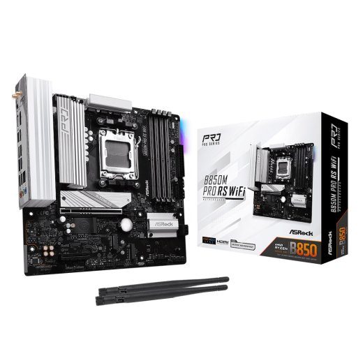 ASRock B850M Pro RS WiFi mATX AM5 emaplaat
