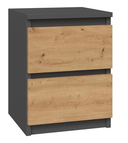 Topeshop M2 ANTRACYT/ARTISAN öölaud/öökapilaud 2 sahtliga Antradiit, Tamm, Puit