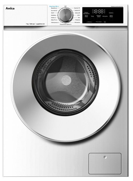 Amica HWA7S12ALiSR3 pesumasin Eeslaetav 7 kg 1200 p/min Valge