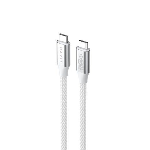 Havit CB6290 1 m USB Type C kuni USB Type C kaabel (valge/hall)