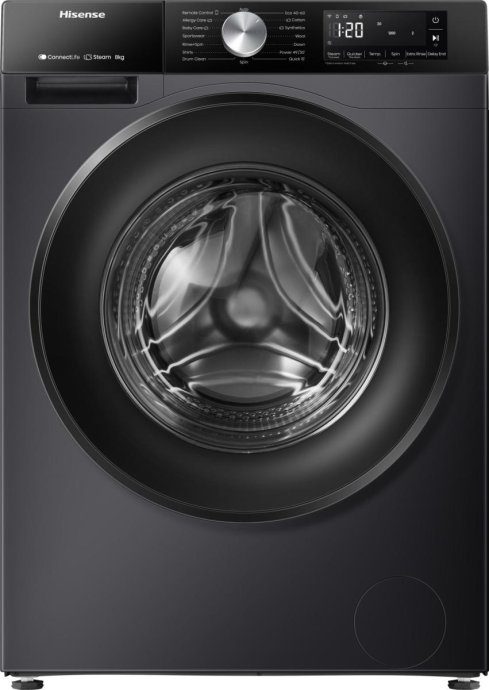 Hisense WF3S8043BB3 ettekandmisega pesupesumasin - 8 kg, 1400 p/min, must