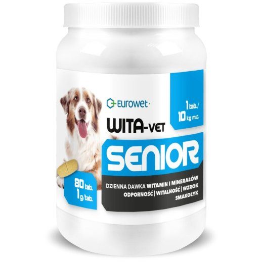 EUROWET Wita-Vet Senior - koerade toidulisandid - 80 tabletti
