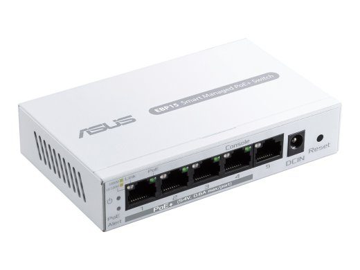 ASUS ExpertWiFi EBP15 5-Port Fast Ethernet PoE+ Switch