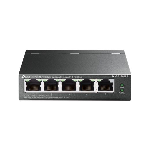 TP-LINK lüliti TL-SF1005LP Halduseta töölauaarvuti 10/100 Mbps (RJ-45) portide arv 5 Võimsusvõrgu (PoE) portide arv 4 Võimsustüüp Välis