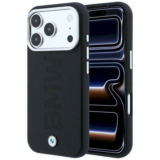 BMW signatuur keskel reljeefne MagSafe iPhone 18 Pro Max / 17 Pro Max jaoks must