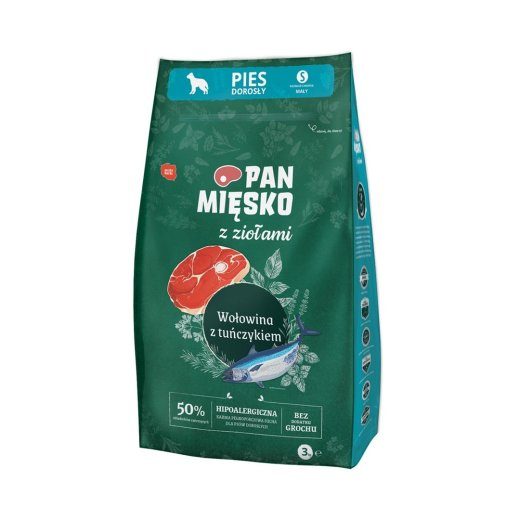 PAN MIĘSKO with Herbs Beef with tuna S - kuiv koeratoit - 3kg