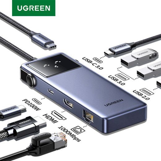 UGREEN CM888 Dokkimisjaam 7in1 USB-C kuni USB3.0, HDMI, USB-C, PD 85W