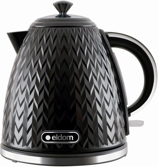 ELDOM NELA 1.7L Black Kettle with 2000W Power