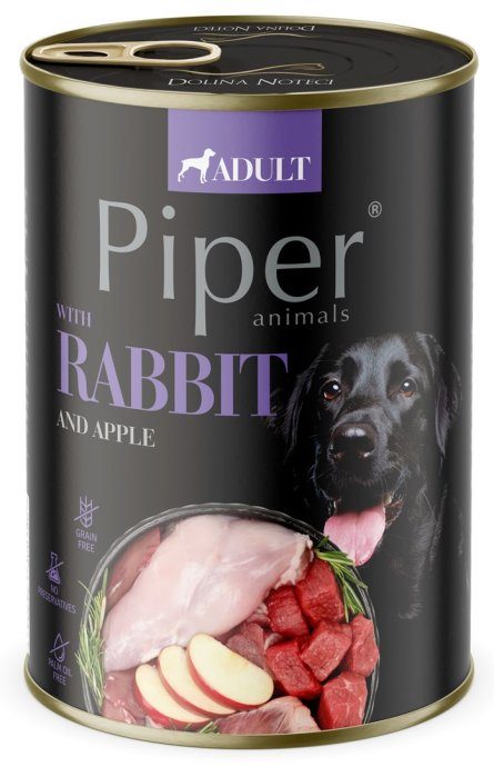 DOLINA NOTECI Piper Animals Küülik ja õun - märg koerasööt - 800g