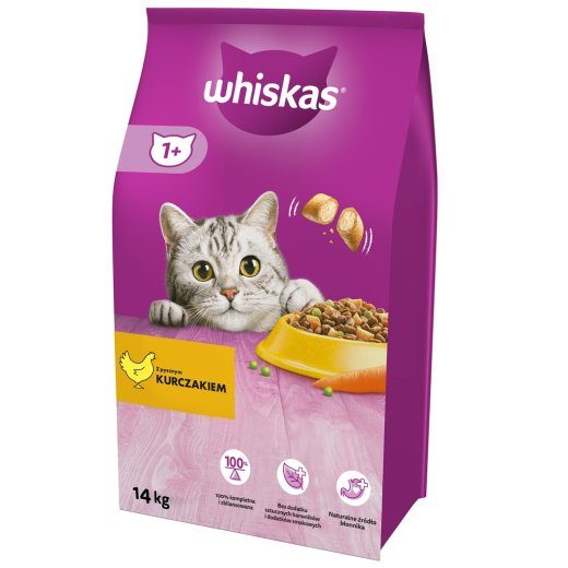 Whiskas 325628 kassidele kuivtoit Täiskasvanud Kana 14 kg