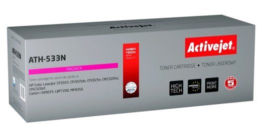 Activejet ATH-533N Toner (asendaja HP 304A CC533A, Canon CRG-718M jaoks; Supreme; 2900 lehte; magenta)