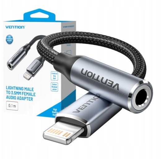 Vention Lightning isend 3.5mm kummiku vastu 0.1m