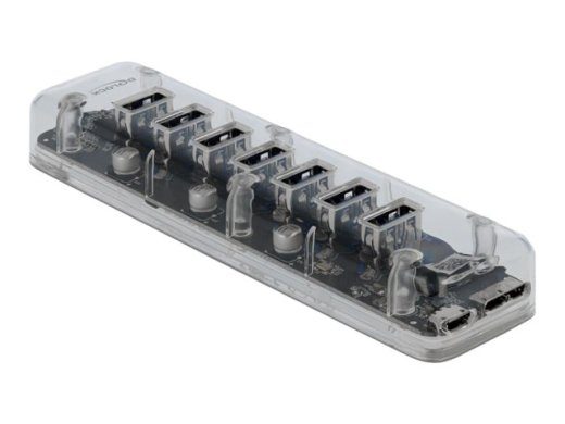 Delock Transparentne USB 3.0 Hub 7 portiga